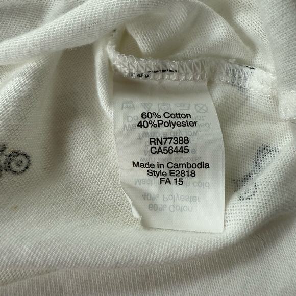 J.Crew Collector Tees Motorcycle Print T-Shirt White Indie Soft Grunge Sz Large - Picture 7 of 10